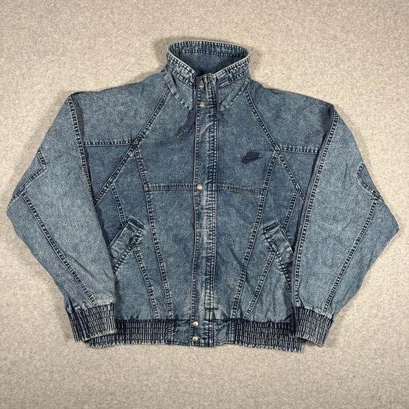 Nike Other - VTG 80s Nike Challenge Court Acid Wash Denim Jacket Mens Small Agassi Full Zip